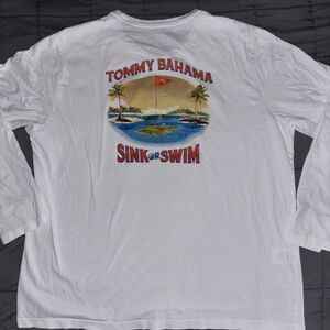 TOMMY BAHAMA Men's XL Golf SINK OR SWIM  Crewneck Long Sleeve Shirt